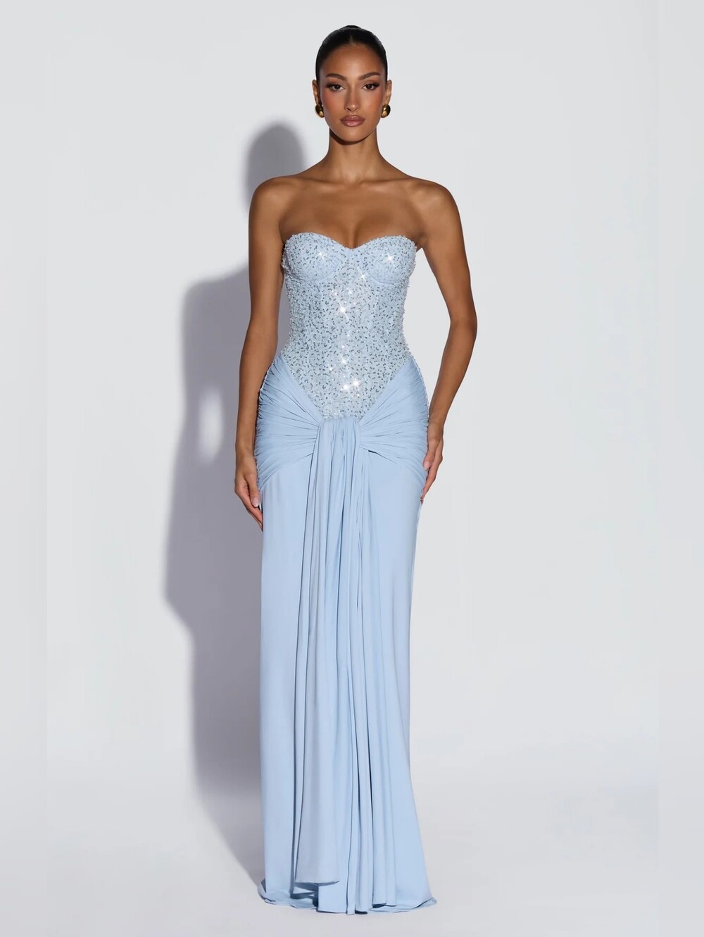 Vestido largo Carina - Azul glaciar BABYBOO NWT $290